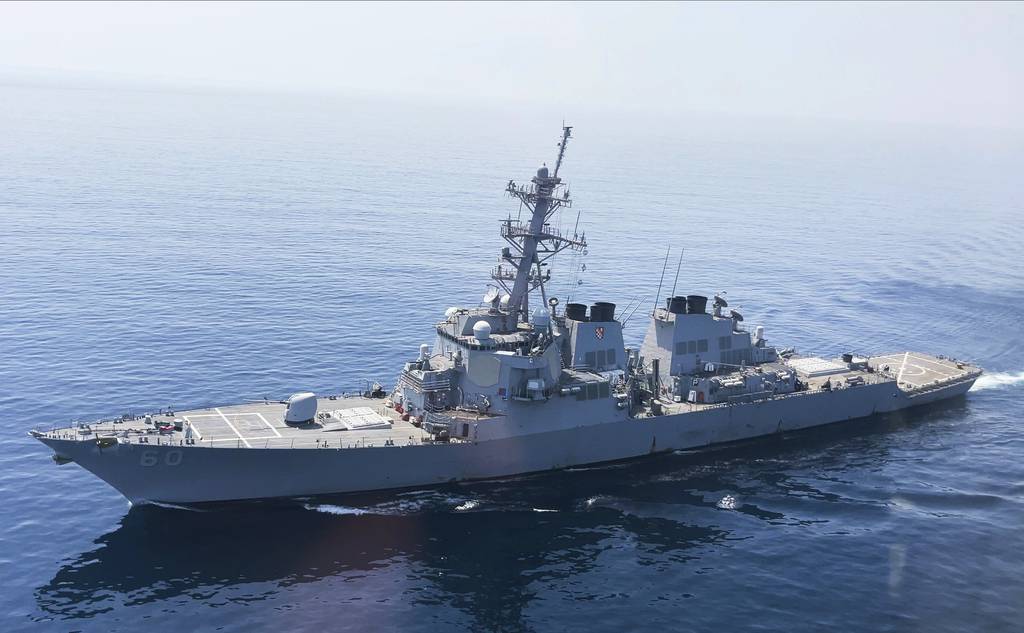 The USS Paul Hamilton is seen after passing through the Strait of Hormuz Friday, May 19, 2023.