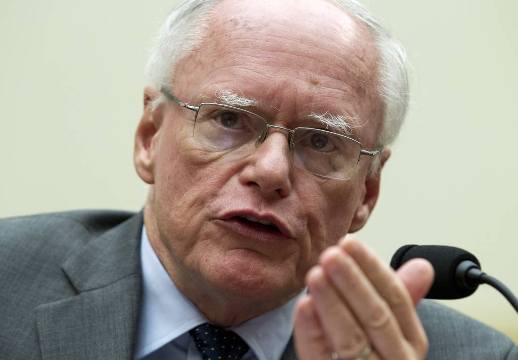 In this Oct. 11, 2017, file photo, former U.S. Ambassador to Iraq James Jeffrey speaks during a hearing on Iran before the House Foreign Affairs Committee at Capitol Hill in Washington.