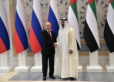 Putin, Crown Prince Mohamed bin Zayed al-Nahyan