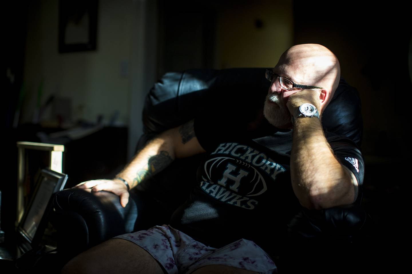 Robert Decker, father of sailor Kody Lee Decker, speaks in his home in Chesapeake, Va., on Tuesday, March 14, 2023, about his son's October 2022 suicide.