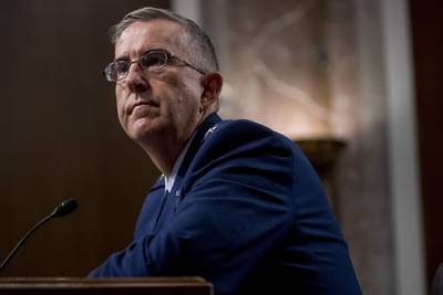 Gen. John Hyten appears before the Senate Armed Services Committee on Capitol Hill in Washington, Tuesday, July 30, 2019, for his confirmation hearing to be Vice Chairman of the Joint Chiefs of Staff.