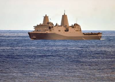 The amphibious transport dock ship USS Green Bay (LPD 20) is seen underway on Feb. 24, 2011, in the Pacific Ocean during a scheduled deployment.