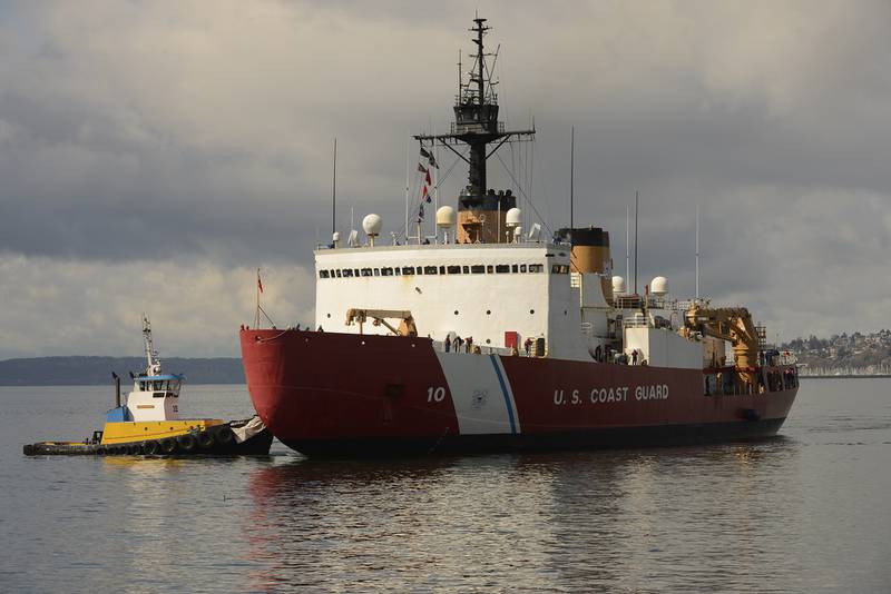 The crew of Coast Guard Cutter Polar Star makes the final approach to moorings at Base Seattle on March 25, 2020.