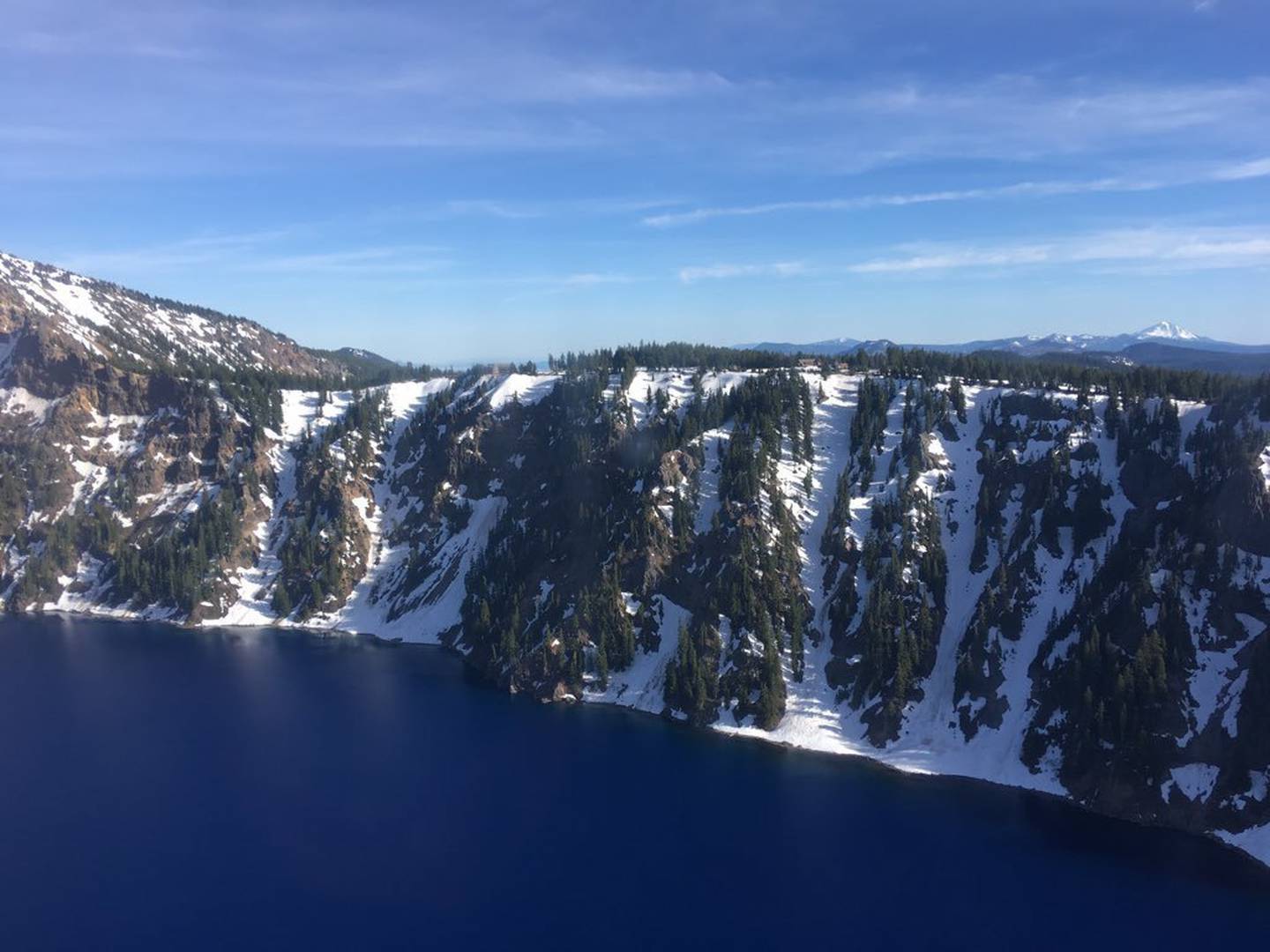Aerial view of the caldera of Crater Lake National Park near Rim Village Crater Lake National Park, Ore., on June 10, 2019.