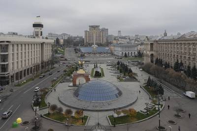 A view of Independence Square in Kyiv, Ukraine, Thursday, Nov. 10, 2022.