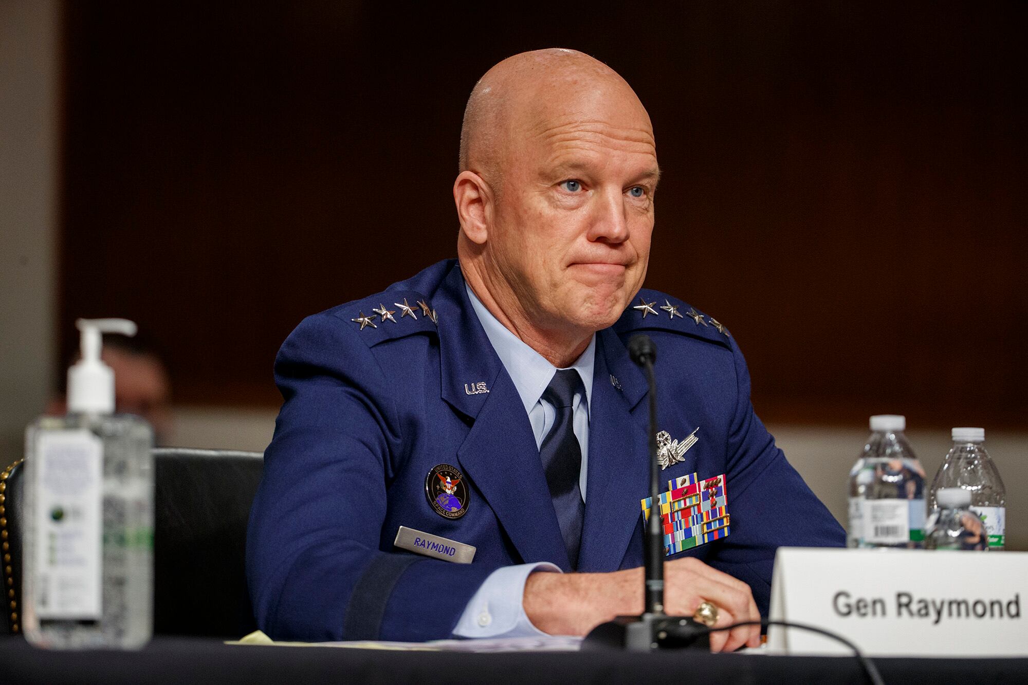In this May 6, 2020, file photo, U.S. Space Force Gen. John Raymond testifies before the Senate Armed Services Committee hearing on Capitol Hill in Washington.