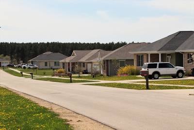 Homes are shown May 7, 2020, at the South Post Family Housing area at Fort McCoy, Wis.
