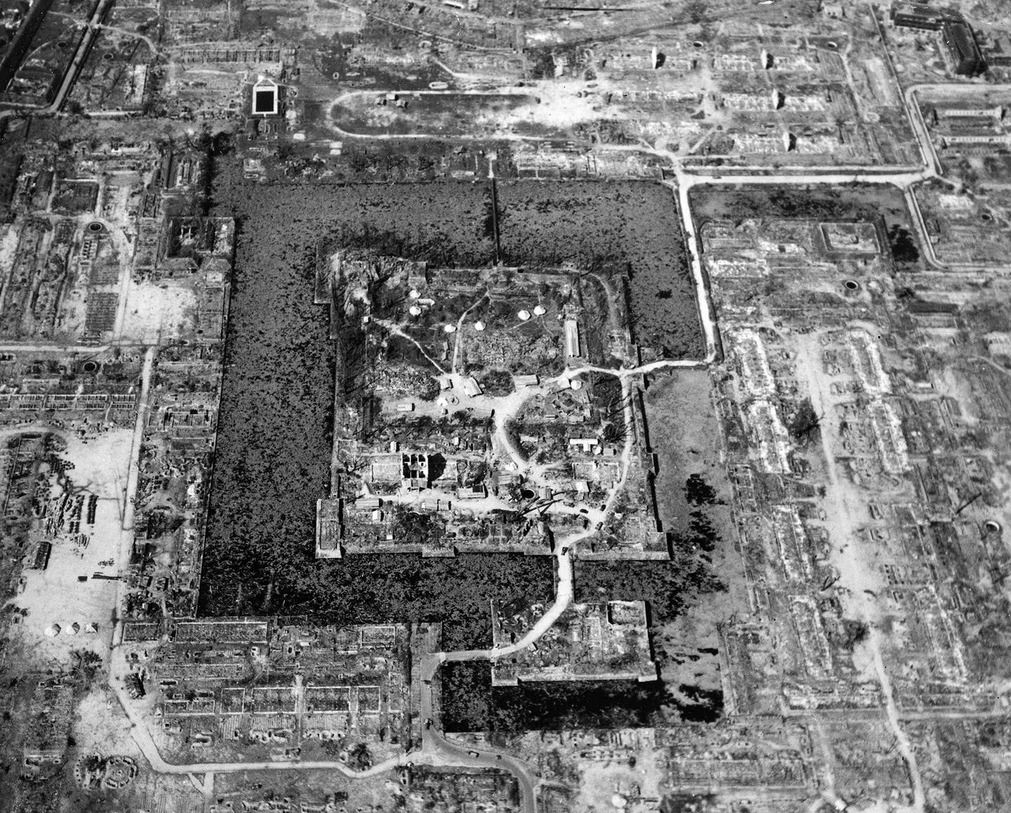 This Aug. 6, 1945, file photo released by the U.S. Air Force shows the total destruction of Hiroshima, Japan, as the result of the first atomic bomb dropped.